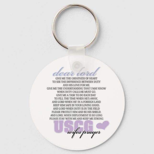 USCG Wife's Prayer Key Ring (Front)