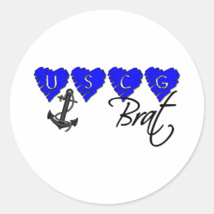 uscgbrat2 classic round sticker