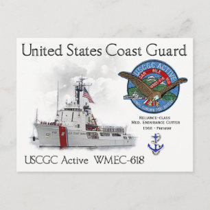 USCGC Active WMEC-618 Medium Endurance Cutter Postcard