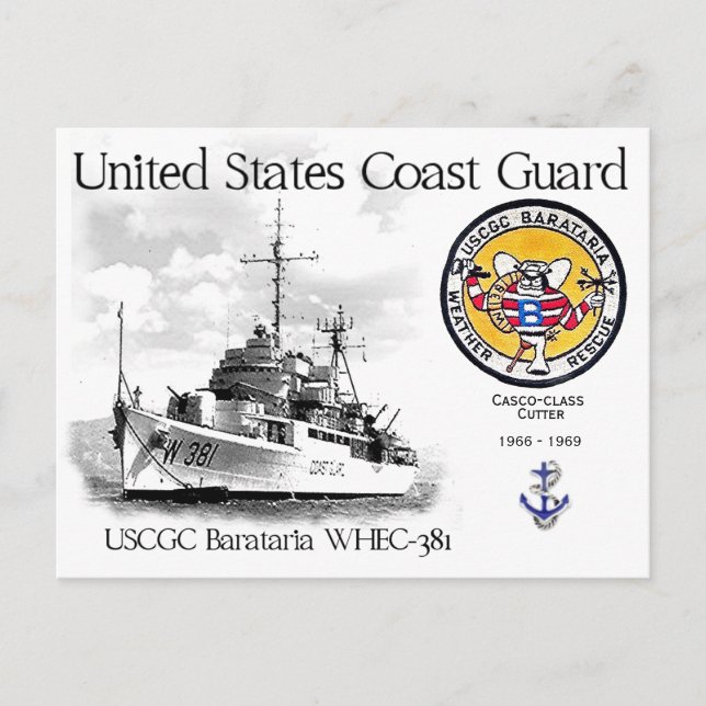 USCGC BARATARIA WHEC-381 CUTTER POSTCARD (Front)
