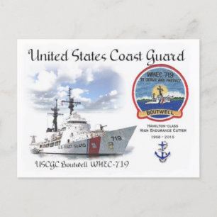 USCGC BOUTWELL WHEC-719 CUTTER POSTCARD