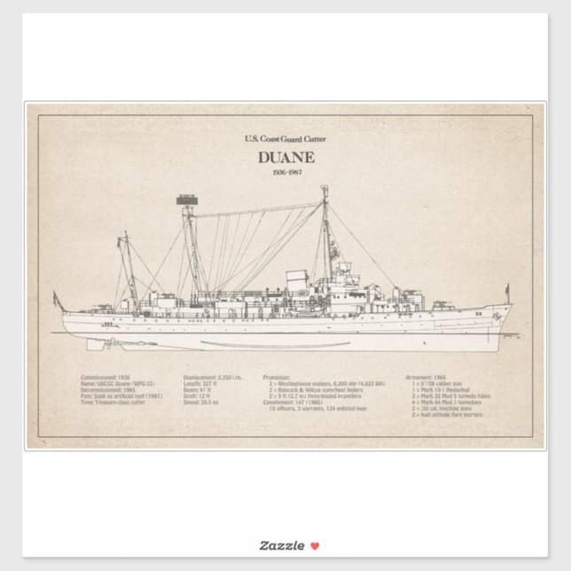 USCGC Duane wpg-33 - SBD (Sheet)