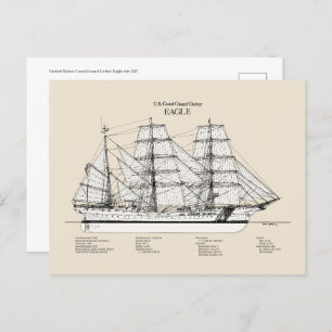USCGC Eagle wix-327 - SBD Postcard