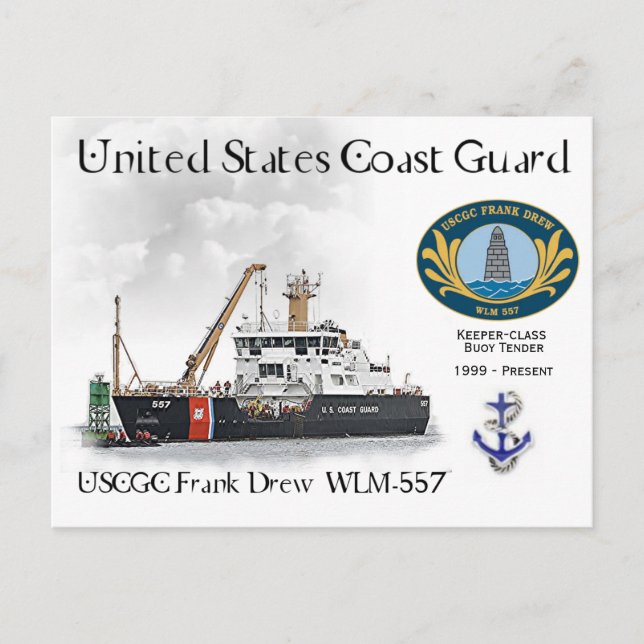 USCGC Frank Drew  WLM-557   Buoy Tender Postcard (Front)