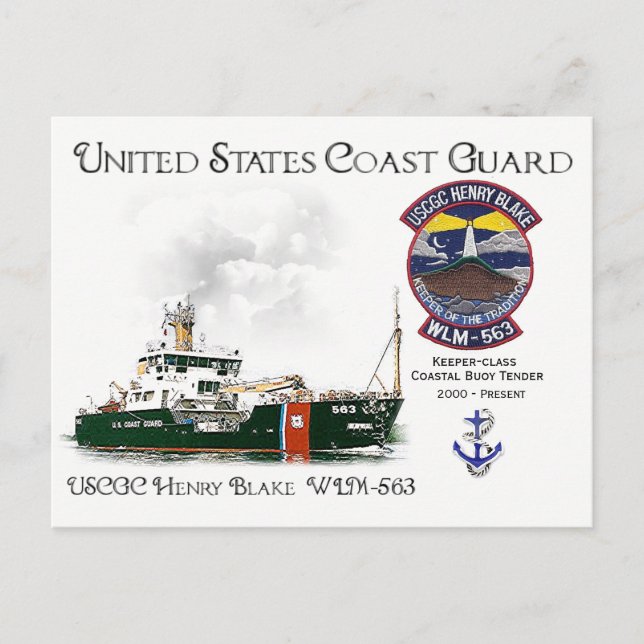 USCGC Henry Blake WLM-563 Coastal Buoy Tender Postcard (Front)