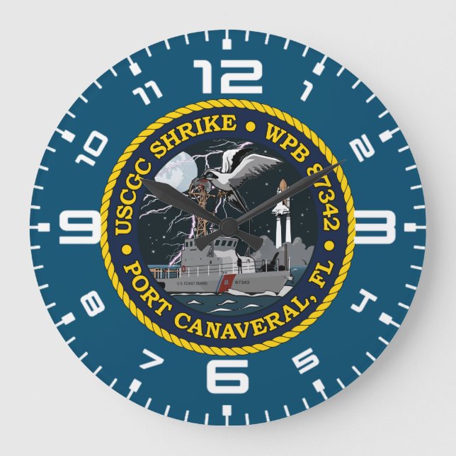 USCGC Shrike WPB 87342 T-Shirt Large Clock (Front)