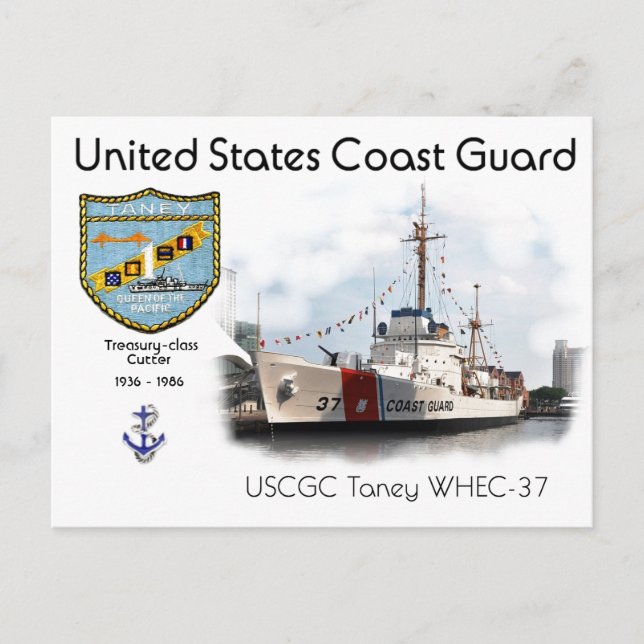 USCGC Taney WHEC-37 High Endurance Cutter Postcard (Front)