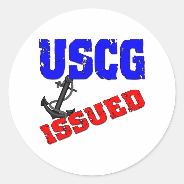 uscgissued5a classic round sticker (Front)
