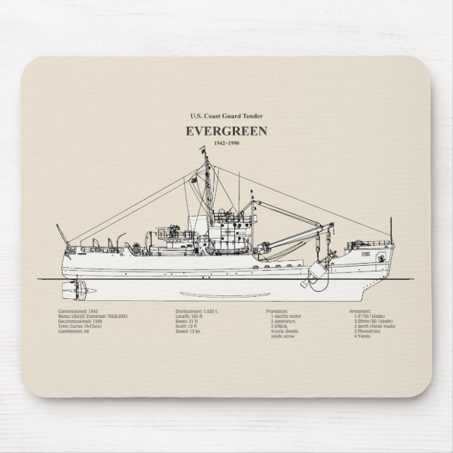 USCGT Evergreen wlb-295 - SBD Mouse Pad (Front)