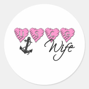 uscgwife classic round sticker