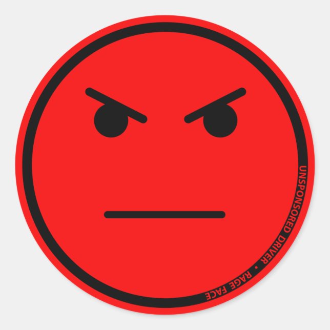 USD Rage Face Red (3 inch) Sticker (Front)