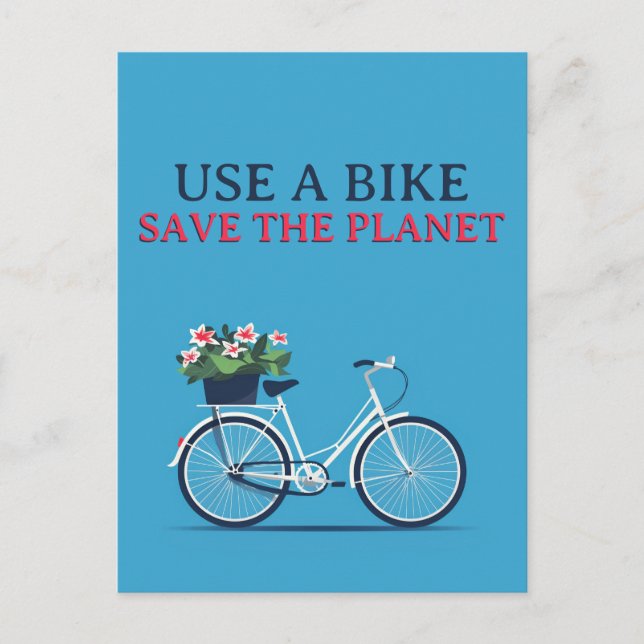 Use a Bike Save the Planet Postcard (Front)