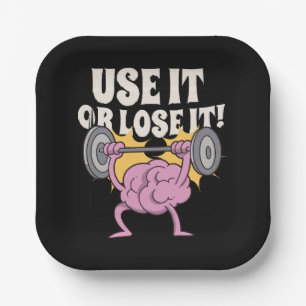 Use and train your brain paper plate