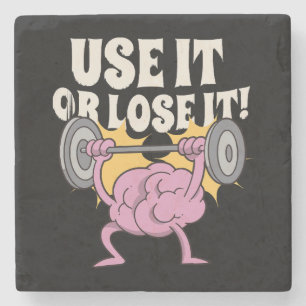 Use and train your brain stone coaster