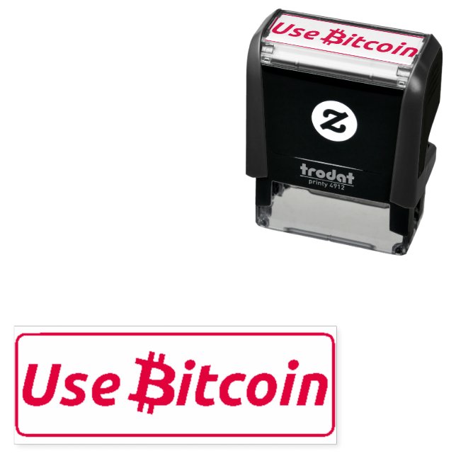 Use Bitcoin Self Inking Rubber Stamp ₿ (In Situ)