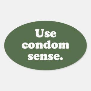 USE CONDOM SENSE OVAL STICKER