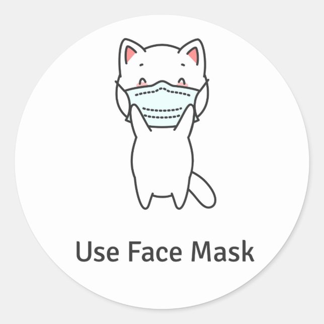 USE FACE MASK CUTE CAT STICKER ENVELOPE SEAL (Front)