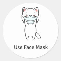 USE FACE MASK CUTE CAT STICKER ENVELOPE SEAL
