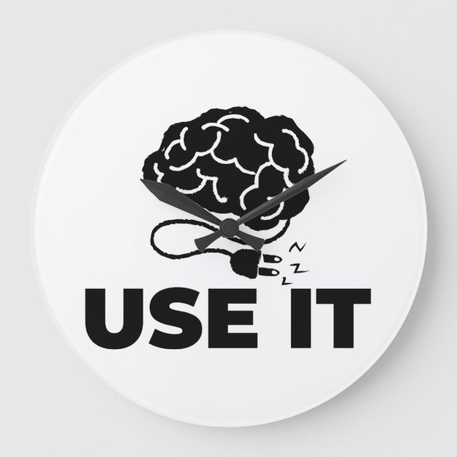 Use It - Brain Design Large Clock (Front)