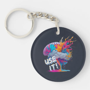 Use It - Colourful Splash Brain Key Ring