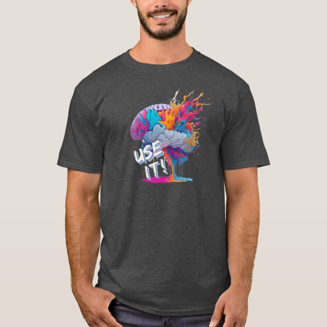 Use It - Colourful Splash Brain T-Shirt (Front)