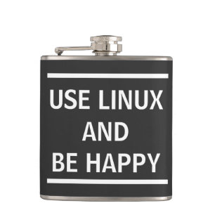 Use Linux and be Happy Hip Flask