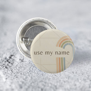 Use My Name Modern Minimalist LGBTQ Pride Pin