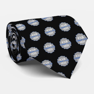 Use Own Business Logo Company Black Custom Tie