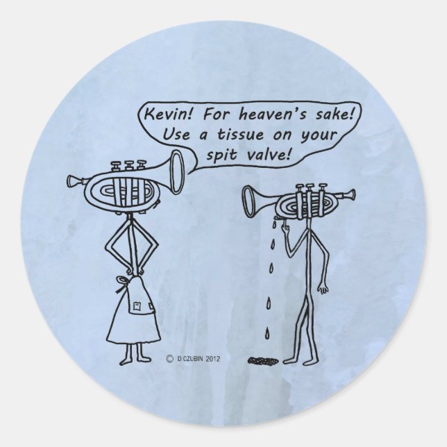 Use Spit Valve Classic Round Sticker (Front)