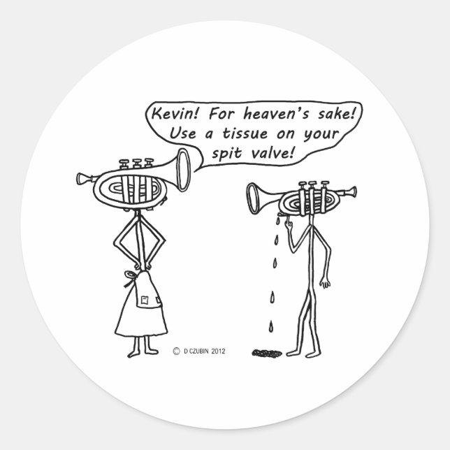 Use Spit Valve Classic Round Sticker (Front)