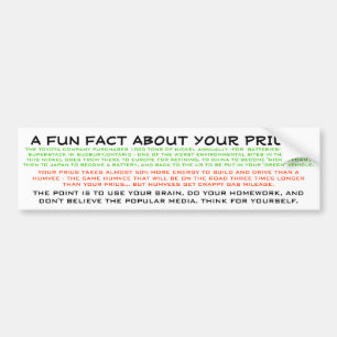 USE THE BRAIN 1 - PRIUS BUMPER STICKER