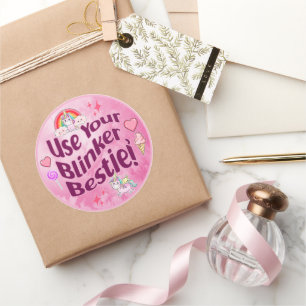 Use Your Blinker, Bestie! BFF Best Friends Heart Classic Round Sticker