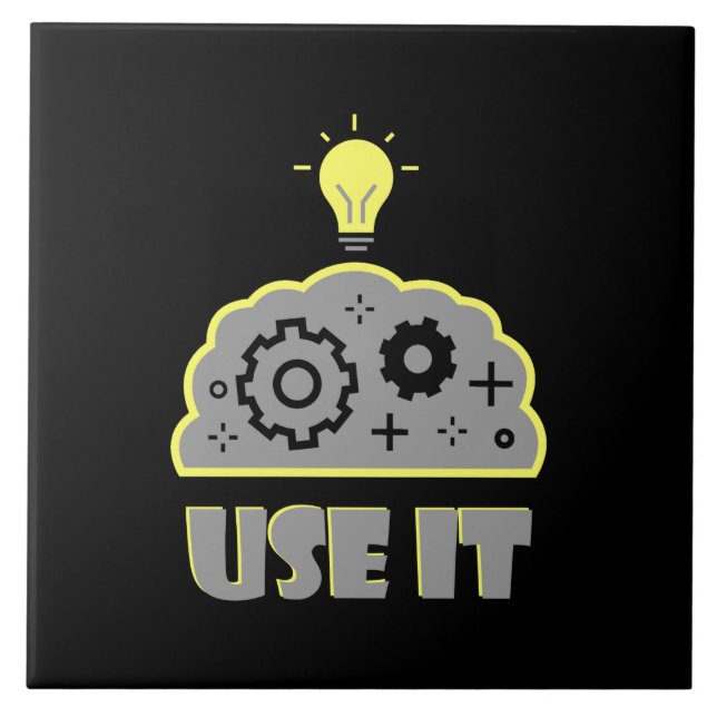 Use your brain ceramic tile (Front)