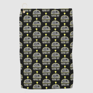 Use your brain golf towel