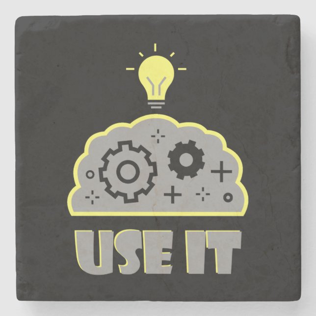 Use your brain stone coaster (Front)