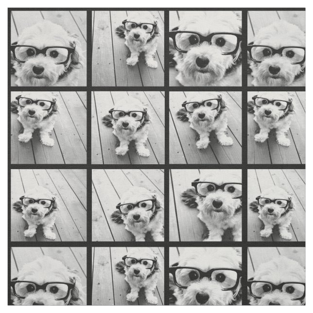 Use Your Favourite 9 photos - Black Background Fabric (Swatch)