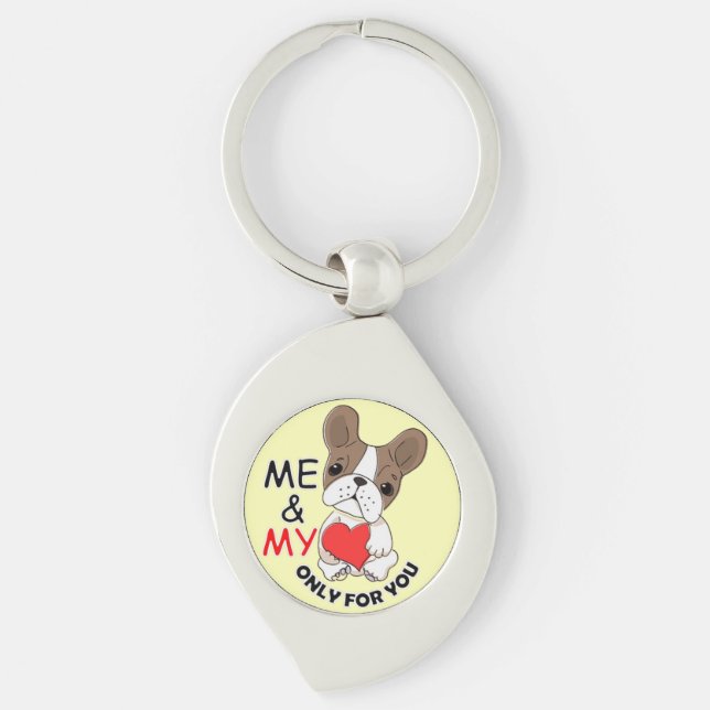 USE YOUR HEART_Metal Keychain Swirl Yellow (Front)