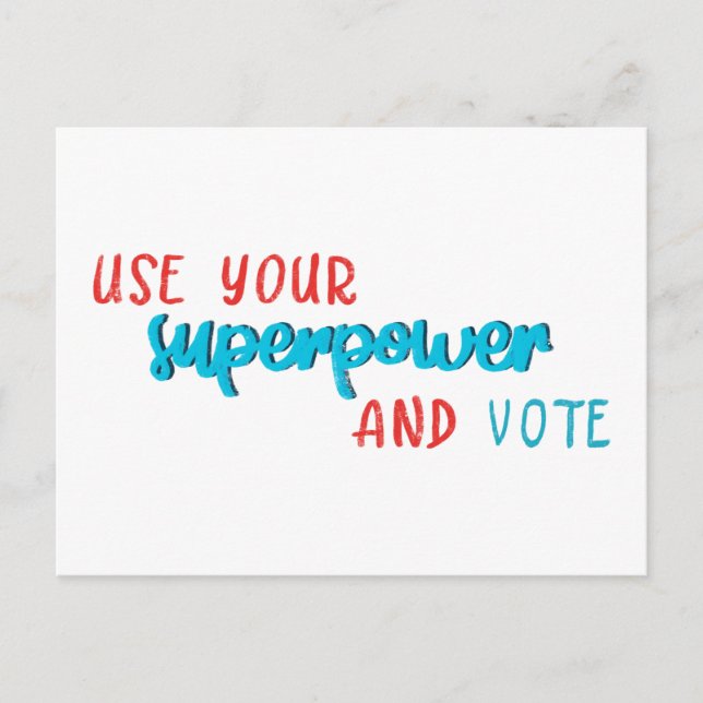 Use Your Superpower and Vote Postcard (Front)