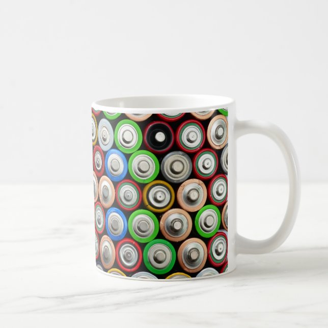 used alkaline battery pattern texture background r coffee mug (Right)