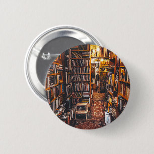 Used Bookstore Book Lovers Photo 6 Cm Round Badge