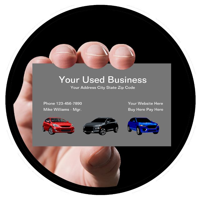 Used Car Dealer Simple Automotive Business Card (Used Car Dealer Business Cards)