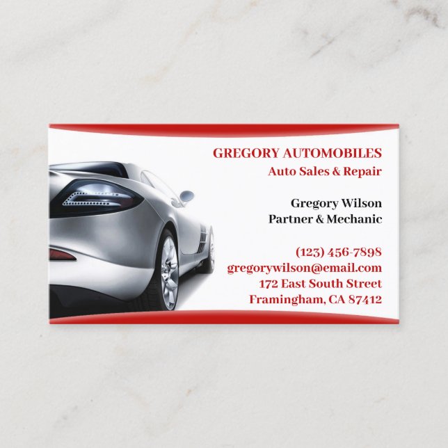 Used Car Sales Business Card Template (Front)