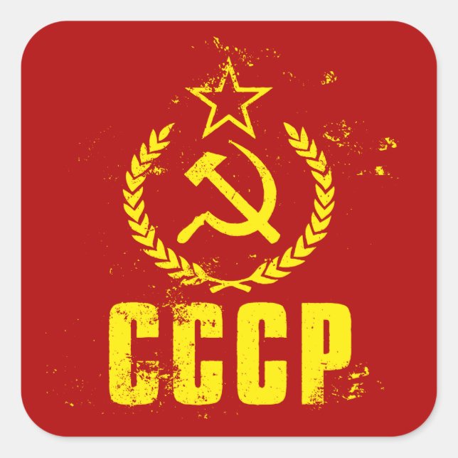 Used Communist CCCP Flag Stickers (Front)