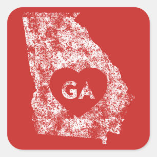 Used I Love Georgia State Stickers