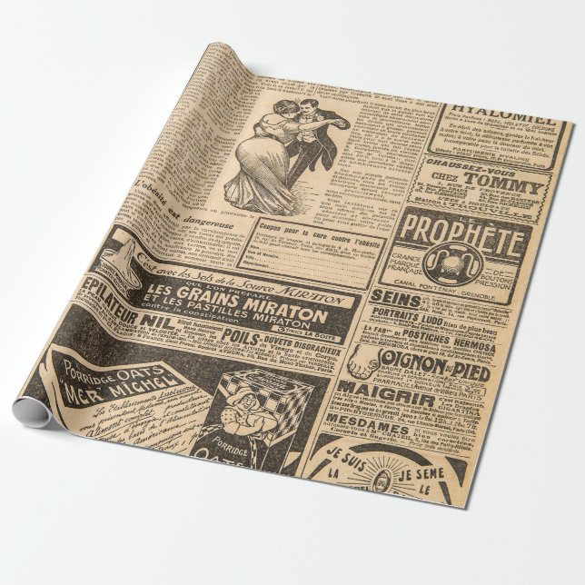 Used paper background. Old newspaper pages with vi (Unrolled)