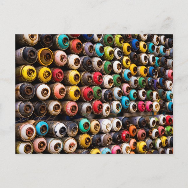 Used Spray Paint Cans Postcard (Front)