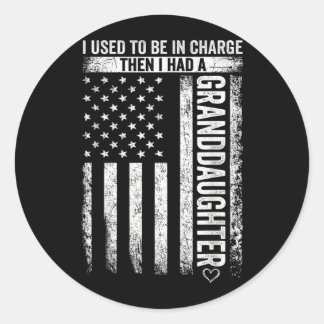 Used To Be In Charge Had A Granddaughter Vintage Classic Round Sticker