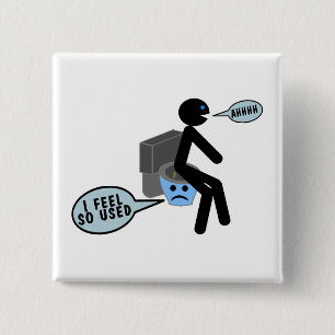 Used Toilet 15 Cm Square Badge