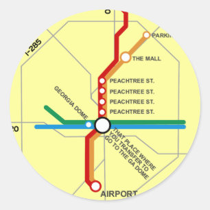 Useful Atlanta Subway Map Classic Round Sticker