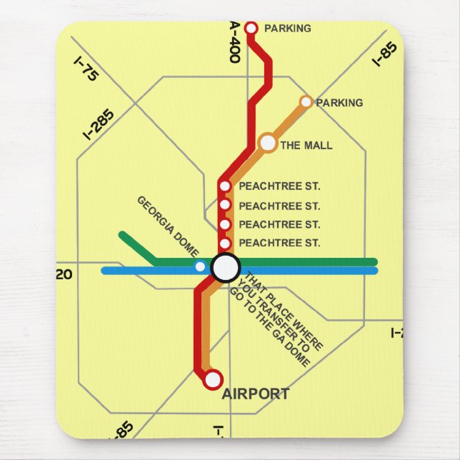 Useful Atlanta Subway Map Mouse Pad (Front)